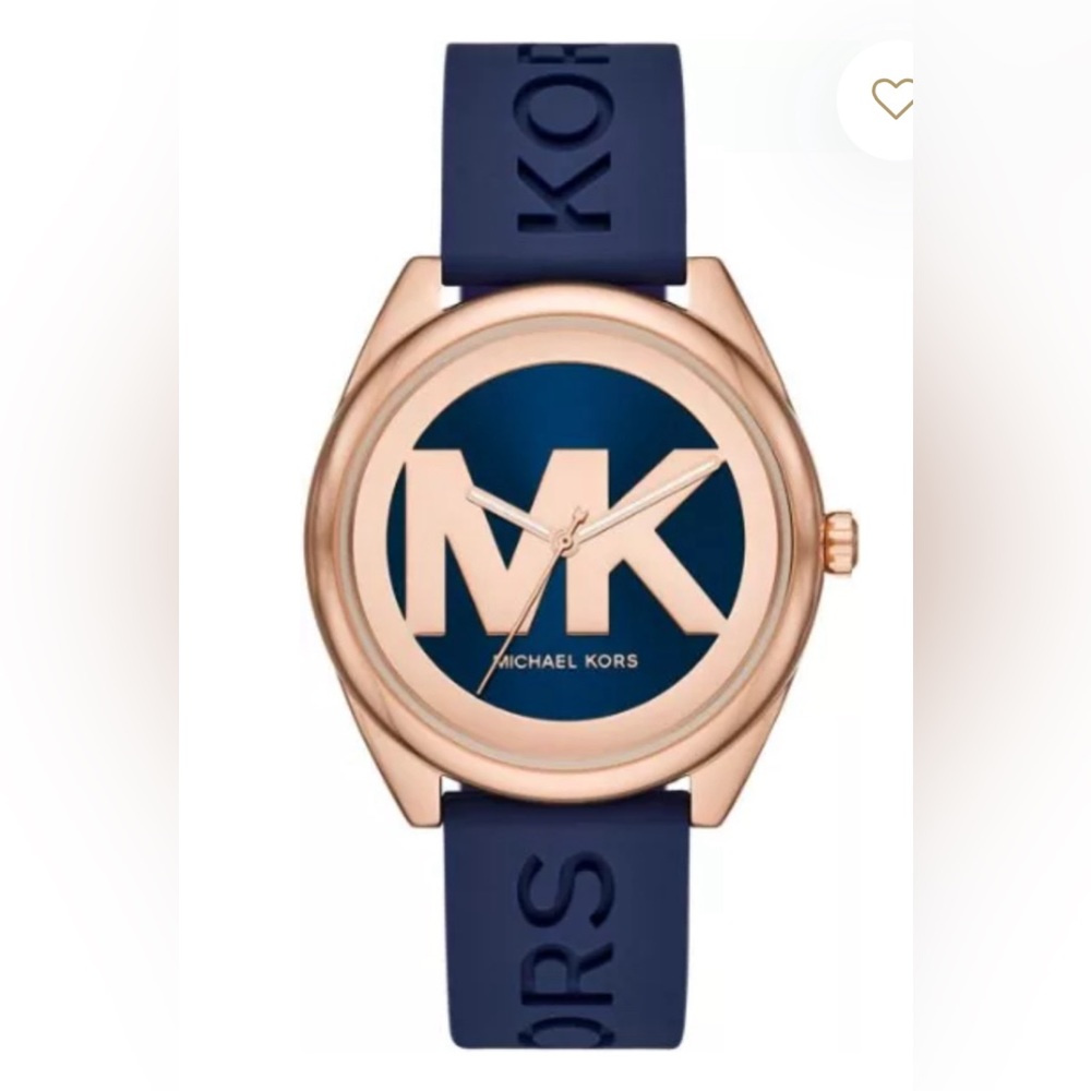 Michael Kors Janelle Navy Silicone Watch 42mm